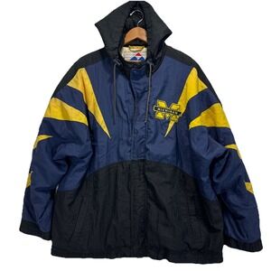 VTG RARE‎ Apex One Michigan Full Zip Hoodie Mens  XL  Blue Distressed Look